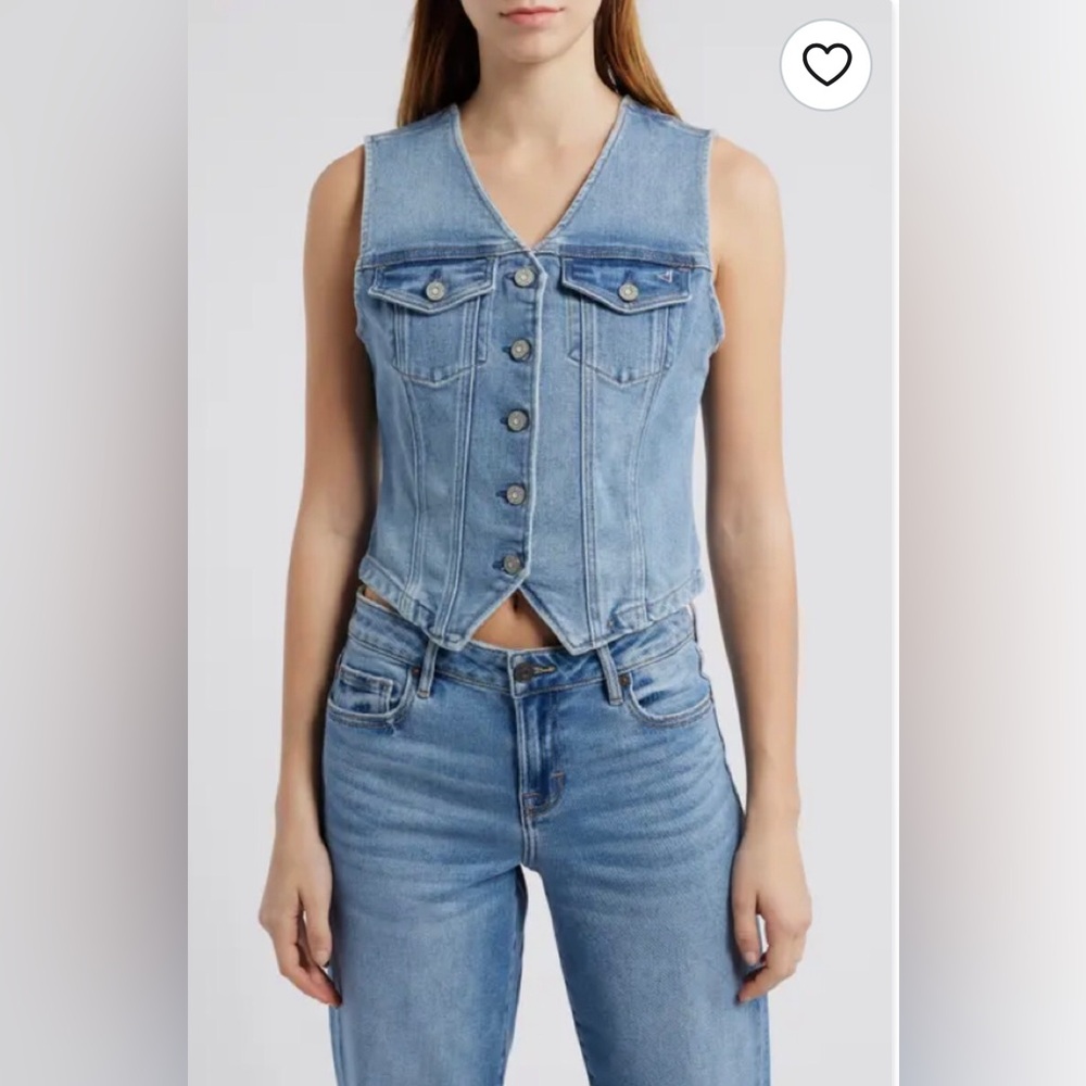 HIDDEN Women’s Denim Vest Coastal Cowgirl  Light Wash Size S New